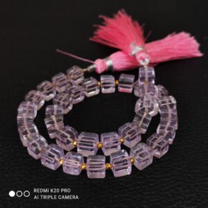 Pink Amethyst Cube Shape Beads, Pink Amethyst Shape Beads 5 MM, Pink Amethyst Gemstone Shape Beads, Amethyst Box Shape Loose Beads 10"