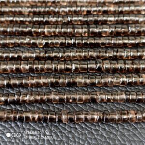 Smokey Quartz Roundel Heishi Beads, Stone Round Shape Heishi Beads 4-6 MM, Smokey Quartz Gemstone Heishi Beads, Handmade Heishi Beads 16"