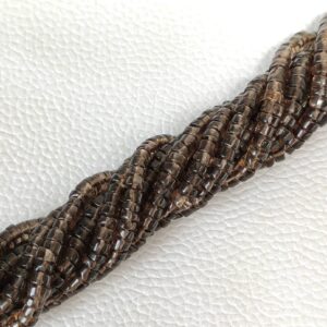 Smokey Quartz Round Shape Heishi Beads, Smokey Quartz Gemstone Shape Loose Beads 6-7 MM, Dark Color Smokey Quartz Shape Heishi Beads 8"
