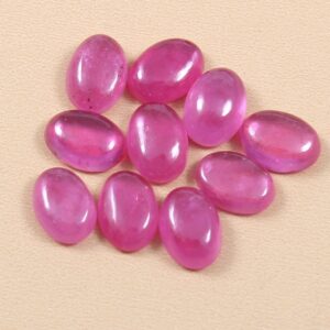 Pink Sapphire Oval Shape Cabochons 4x5 MM, Pink Sapphire Gemstone Shape Cabochons, Pink Sapphire Shape Cabochons, Handmade Cabochons 20 Pc