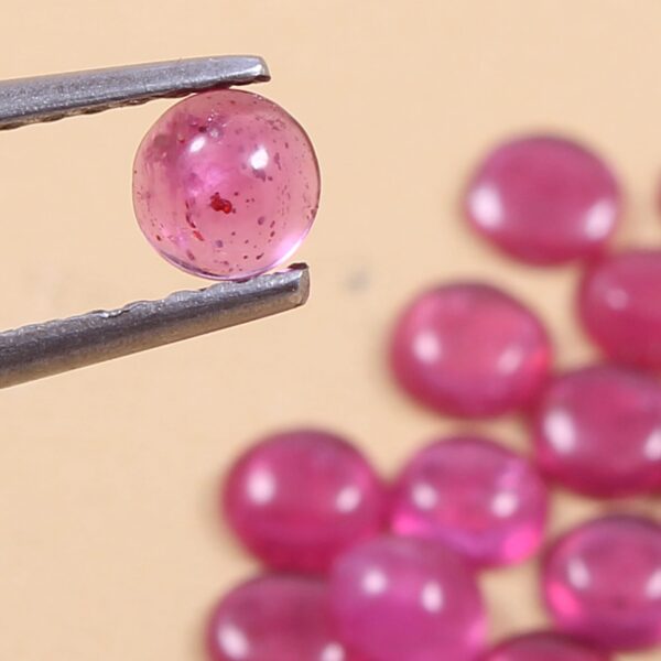 4 MM Round Top Quality Pink Sapphire Calibrated Cabochon, Natural Pink Sapphire Loose Gemstone Shape Cabochon, Precious Gemstone Cab 10 Pcs - Image 2