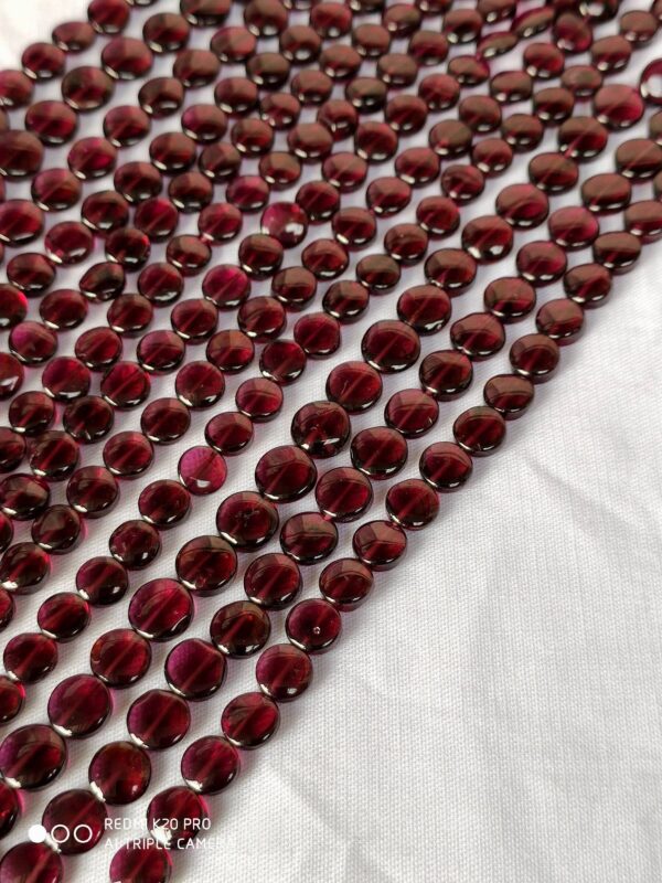 Garnet Round Shape Beads, Garnet Gemstone Shape Beads, Garnet Roundel Shape Beads 6.5 MM, Garnet Polygon Shape Beads 13"