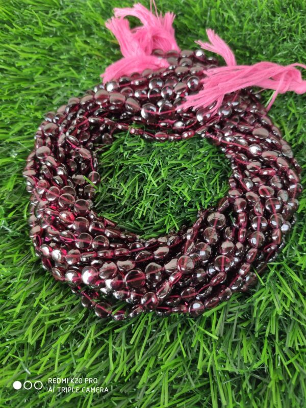Garnet Round Shape Beads, Garnet Gemstone Shape Beads, Garnet Roundel Shape Beads 6.5 MM, Garnet Polygon Shape Beads 13" - Image 2