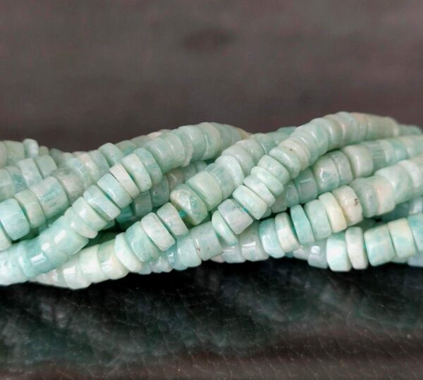 Amazonite Round Shape Heishi Beads, Amazonite Gemstone Shape Heishi Beads, Amazonite Shape Beads, Amazonite Tyre Shape Beads 5-6 MM 8" - Image 3