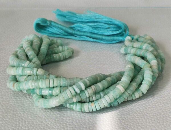 Amazonite Round Shape Heishi Beads, Amazonite Gemstone Shape Heishi Beads, Amazonite Shape Beads, Amazonite Tyre Shape Beads 5-6 MM 8" - Image 2