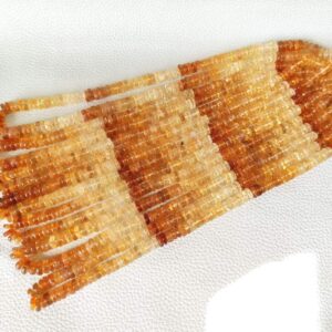 Citrine Roundel Heishi Beads, Citrine Shaded Heishi Beads, Citrine Gemstone Shape Heishi Beads 5-6 MM, Citrine Shape Smooth Heishi Beads 16"