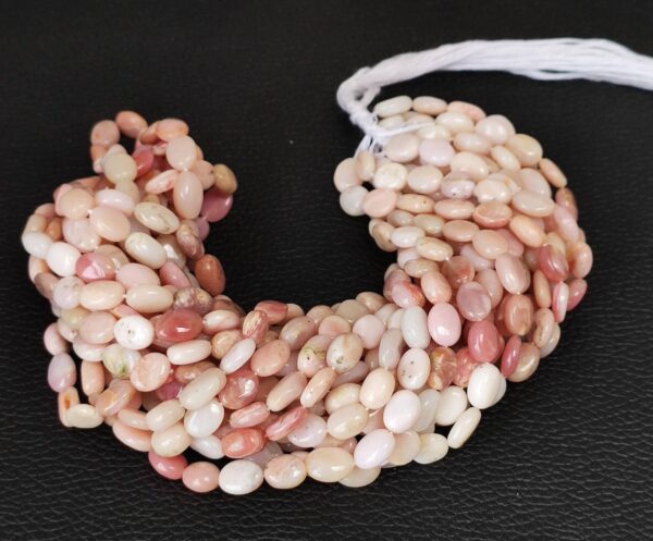 Pink Opal Oval Shape Beads, Pink Opal Buff oval Shape Beads, Pink Opal Gemstone Shape Beads, Pink Opal Oval Shape Loose Beads 7x8-7x10 MM 8"