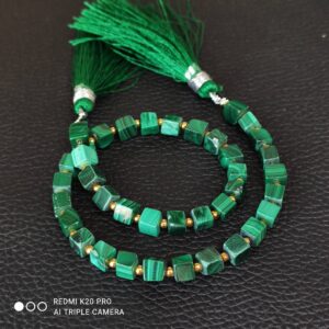 Malachite Cube Shape Beads 4.5-5 MM, Malachite Box shape Beads, Malachite Shape Beads, Malachite Shape Loose Beads 10"