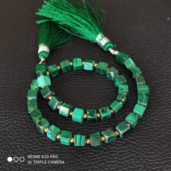Malachite Cube Shape Beads 4.5-5 MM, Malachite Box shape Beads, Malachite Shape Beads, Malachite Shape Loose Beads 10"