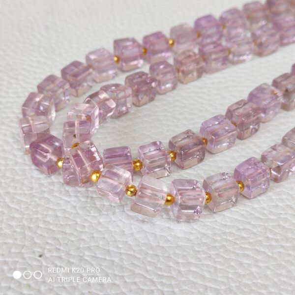 Pink Amethyst Cube Shape Beads, Pink Amethyst Shape Beads 5 MM, Pink Amethyst Gemstone Shape Beads, Amethyst Box Shape Loose Beads 10" - Image 5