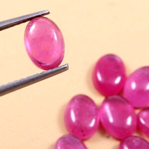Pink Sapphire Oval Shape Cabochons, Pink Sapphire Shape Calibrated Cabochons, Pink Sapphire Gemstone Shape Cabochons 4x6 MM 20 Pc
