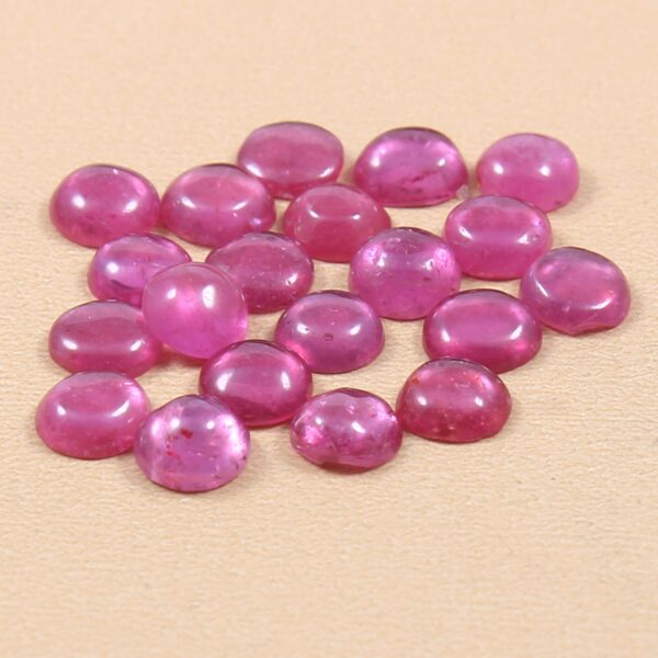 4 MM Round Top Quality Pink Sapphire Calibrated Cabochon, Natural Pink Sapphire Loose Gemstone Shape Cabochon, Precious Gemstone Cab 10 Pcs - Image 3