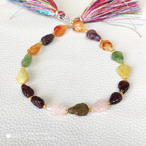 Amethyst Leaf Shape Carving Beads, Rose Quartz Shape Carving Beads 7x9-8x11 MM, Multi Gemstone Shape Carved Beads, Gemstone Loose Beads 8" - Image 2