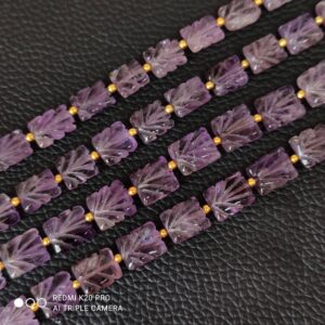 Amethyst Rectangle shape Carving beads 8x10-9x10 MM, Amethyst Shape Carved Beads, Amethyst Gemstone Shape Beads, Amethyst Beads Tassel 8"