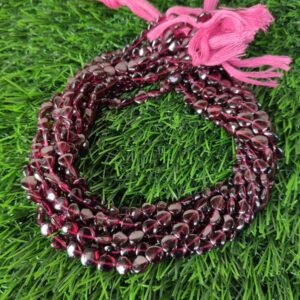 Garnet Heart Shape Beads, Garnet Gemstone Shape Beads, Garnet Shape Beads, Garnet Shape Handmade Beads, Gemstone Loose Beads 6.5 MM 13"