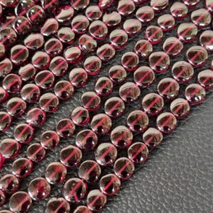 Garnet Coin Shape Beads 6 MM, Garnet Gemstone Shape Beads, Garnet Roundel Shape Beads, Garnet Round Shape Beads 13"