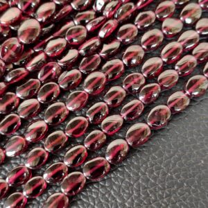 Garnet Oval Shape Beads 5x7 MM, Garnet Gemstone Shape Beads, Garnet Shape Handmade Beads, Garnet Shape Loose Beads 13"