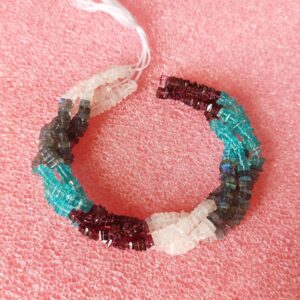Multi Gemstone Square Shape Heishi Beads, Garnet Shape Heishi Beads, Apatite Shape Heishi Beads, Gemstone Shape Heishi Beads 4-4.5 MM 8"
