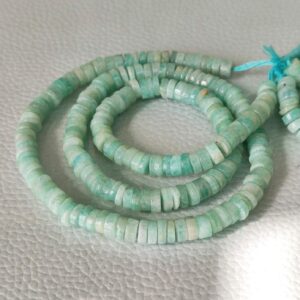 Amazonite Round Shape Heishi Beads 5-6 MM, Amazonite Gemstone Shape Heishi Beads, Amazonite Shape Beads, Amazonite Tyre Shape Beads 16"
