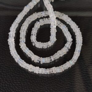 Rainbow Moonstone Square Shape Heishi Beads, White Moonstone shape Heishi Beads, Rainbow Moonstone Gemstone Shape Heishi Beads 4-6 MM 8"