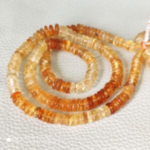 Citrine Roundel Heishi Beads, Citrine Shaded Heishi Beads, Citrine Gemstone Shape Heishi Beads, Citrine Shape Smooth Heishi Beads 5-7 MM 8"
