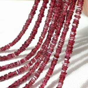 Garnet Square Heishi Beads 4 MM, Garnet Square Shape Heishi Beads, Garnet Heishi Beads, Garnet Handmade Heishi Beads 16"