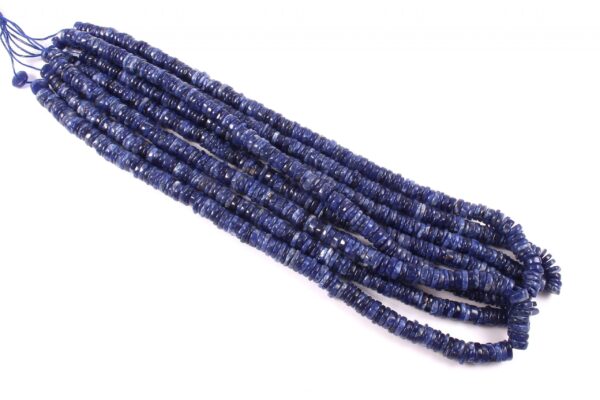 Sodalite Round Shape Heishi Beads, Sodalite Heishi Shape Beads, Sodalite Tyre Shape Heishi Beads, Sodalite Gemstone Heishi Beads 6.5-7 MM 8"