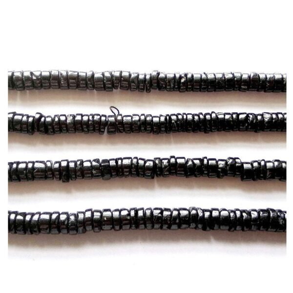 Black Spinel Round Shape Heishi Beads 4-6 MM, Black Spinel Shape Heishi Beads, Black Spinel Gemstone Heishi Beads, Black Loose Beads 8" - Image 3