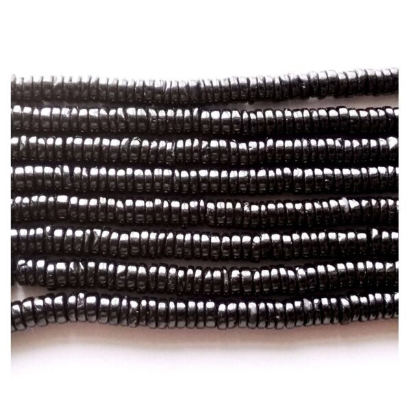 Black Spinel Round Shape Heishi Beads 4-6 MM, Black Spinel Shape Heishi Beads, Black Spinel Gemstone Heishi Beads, Black Loose Beads 8" - Image 4