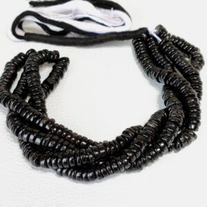 Black Spinel Round Shape Heishi Beads 4-6 MM, Black Spinel Shape Heishi Beads, Black Spinel Gemstone Heishi Beads, Black Loose Beads 8"