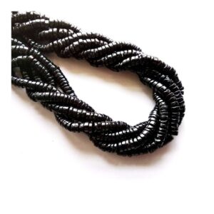 Black Spinel Round Shape Heishi Beads 4-6 MM, Black Spinel Shape Heishi Beads, Black Spinel Gemstone Heishi Beads, Black Loose Beads 16"