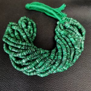Malachite Heishi Beads, Malachite Gemstone Heishi Beads, Malachite Beads, Malachite Roundel Heishi Beads 5.5-6 MM, Malachite Shape Beads 16"