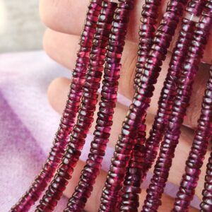 Garnet Round Shape Heishi Beads, Garnet Gemstone Shape Heishi Beads, Rhodolite Garnet Shape Heishi Beads, Garnet Loose Beads 4.5-5.5 MM 8"