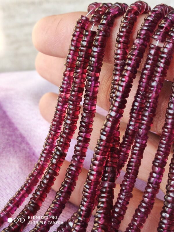 Garnet Round Shape Heishi Beads, Garnet Gemstone Shape Heishi Beads, Rhodolite Garnet Shape Heishi Beads, Garnet Loose Beads 4.5-5.5 MM 8"