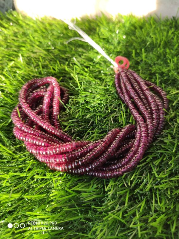 Garnet Round Shape Heishi Beads, Garnet Gemstone Shape Heishi Beads, Rhodolite Garnet Shape Heishi Beads, Garnet Loose Beads 4.5-5.5 MM 8" - Image 2