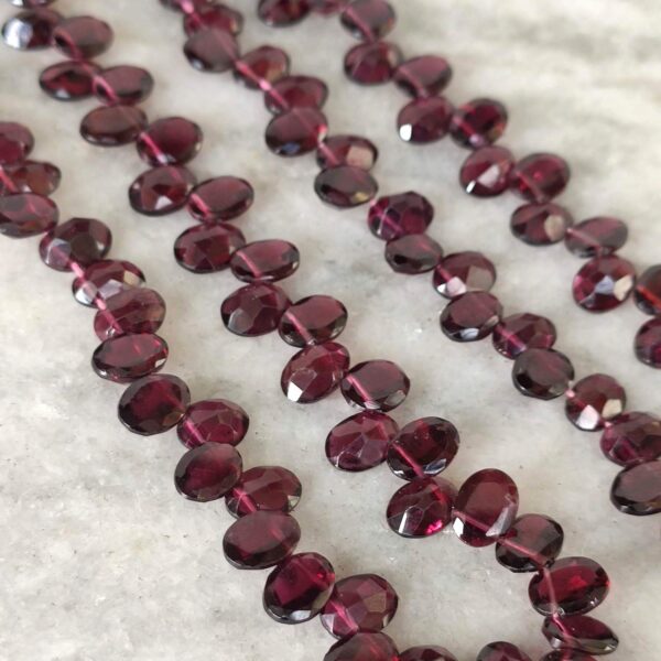 Garnet Oval Shape Beads, Garnet Oval Shape Loose Cut Stone, Garnet Loose Cut Stone Beads, Garnet Gemstone Cuts Beads 6x7.5-6x8 MM 8" - Image 5