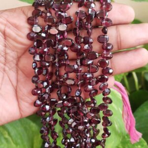 Garnet Oval Shape Beads, Garnet Oval Shape Loose Cut Stone, Garnet Loose Cut Stone Beads, Garnet Gemstone Cuts Beads 6x7.5-6x8 MM 8"