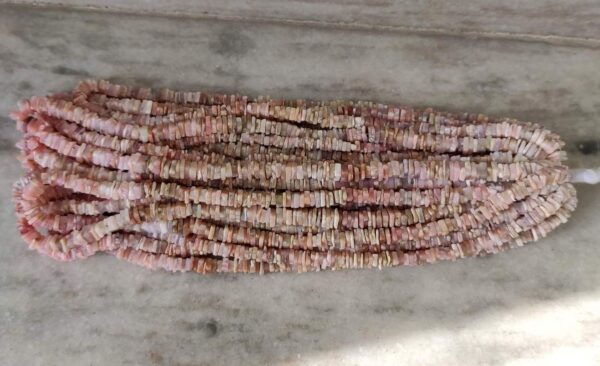16 Inch Pink Opal Square Heishi Beads, Pink Opal Shaded Beads 5-6 MM, Pink Opal Gemstone Shape Beads, Opal Handmade Loose Beads - Image 2