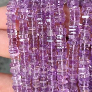 Amethyst Heishi Square Beads, Amethyst Heishi Beads, Purple Amethyst Gemstone Heishi Beads 4.5-5.5 MM, Amethyst Shape Heishi Loose Beads 16'