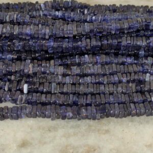 Iolite Heishi Square Beads 5-6 MM, Iolite Beads, Blue Iolite Gemstone Beads 5-6 MM, Iolite Square Shape Loose Beads, Iolite Shape Beads 16"
