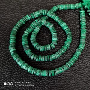 Malachite Heishi Beads 5-5.5 MM, Malachite Gemstone Heishi Beads, Malachite Beads, Malachite Roundel Heishi Beads, Malachite Shape Beads 16"