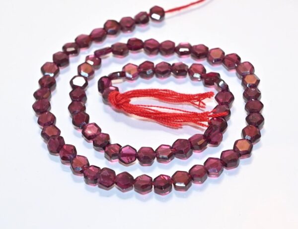 Garnet Hexagon Shape Beads 4.5-5mm, Faceted Garnet Six-Corner Loose Beads, 13" Strand of Natural Garnet Beads for Jewelry Making - Image 2