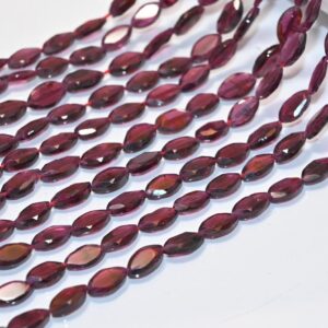 Garnet Flat Marquise Beads 6.50x10.50 MM, Natural Garnet Gemstone Beads, Handmade Loose Garnet Beads, 13" Strand, Jewelry Making Supplies