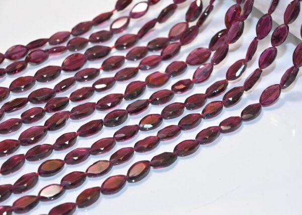 Garnet Flat Marquise Beads 6.50x10.50 MM, Natural Garnet Gemstone Beads, Handmade Loose Garnet Beads, 13" Strand, Jewelry Making Supplies
