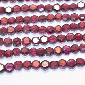 Garnet Hexagon Shape Beads 4.5-5mm, Faceted Garnet Six-Corner Loose Beads, 13" Strand of Natural Garnet Beads for Jewelry Making