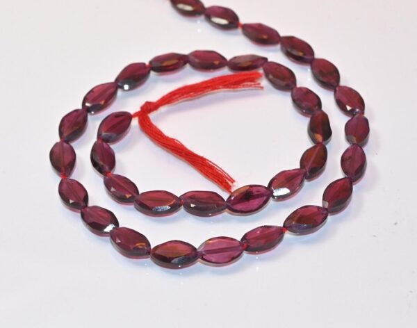 Garnet Flat Marquise Beads 6.50x10.50 MM, Natural Garnet Gemstone Beads, Handmade Loose Garnet Beads, 13" Strand, Jewelry Making Supplies - Image 2