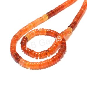 Carnelian Round Heishi Beads 6 MM, Carnelian Shaded Heishi Beads, Carnelian Handmade Tyre Shape Beads 16"