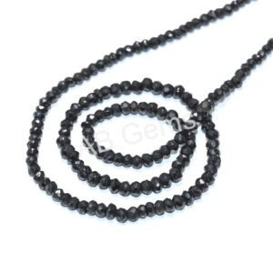 Black Spinel Round Shape Beads 5-6 MM, Black Spinel Gemstone Faceted Beads, Black Spinel Loose Beads 16"