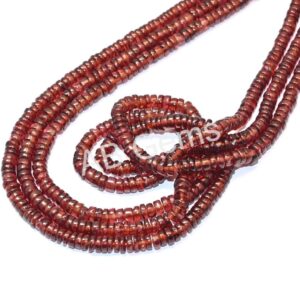 Hessonite Round Heishi Beads 4-6 MM, Hessonite Garnet Gemstone Loose Beads, Hessonite Garnet Handmade Tyre Shape Beads 16"