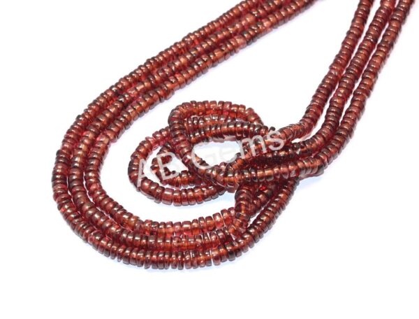 Hessonite Round Heishi Beads 4-6 MM, Hessonite Garnet Gemstone Loose Beads, Hessonite Garnet Handmade Tyre Shape Beads 16"